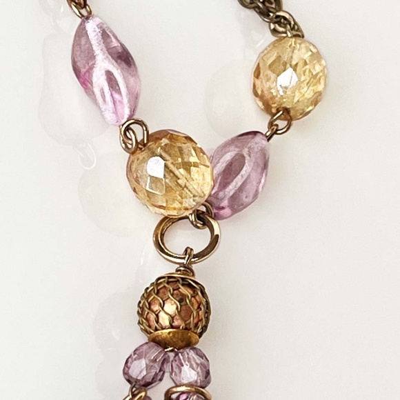 COCCINELLE Vintage Y Drop Cascading Bead Necklace - Picture 6 of 12